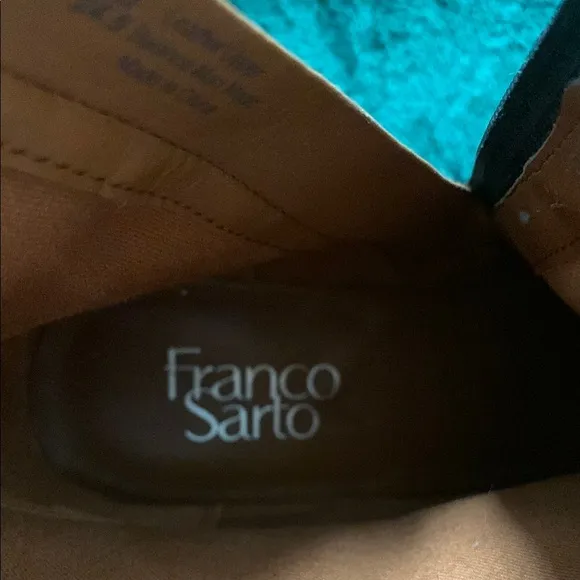 NWOT Franco Sarto Black Heeled Boots with Chunky Heel