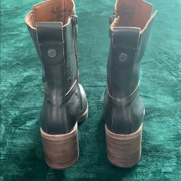 NWOT Franco Sarto Black Heeled Boots with Chunky Heel