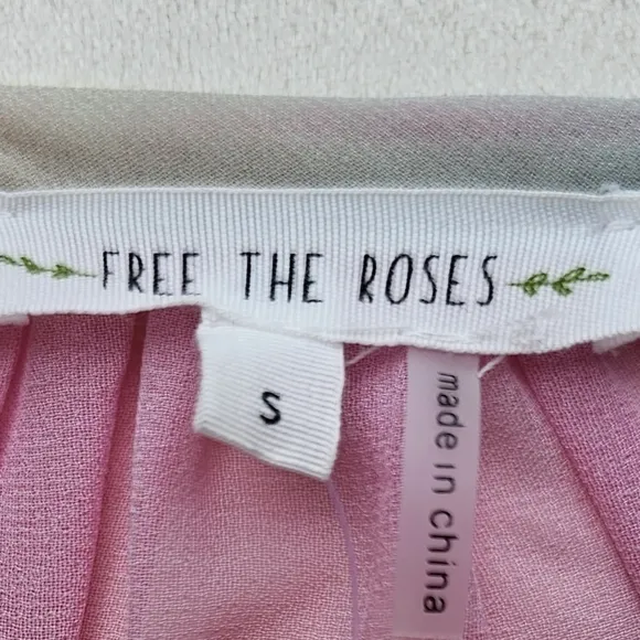 Nwot Free the roses Print Ruffle High-Low Dress S