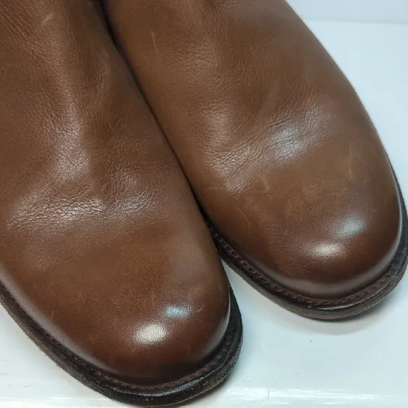 NWOT Frye Brown Leather Chelsea Boots with Elastic Panels mens size 8