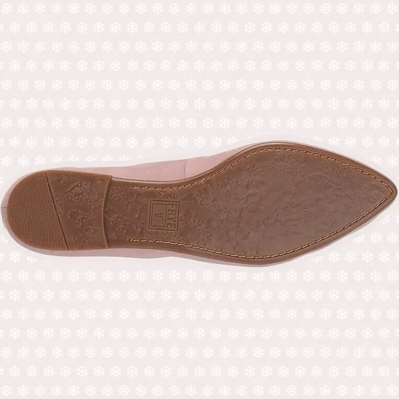 NWOT Frye ‘Regina’ Leather Pointed-Toe Ballet Flats in Blush Pink Size 5.5
