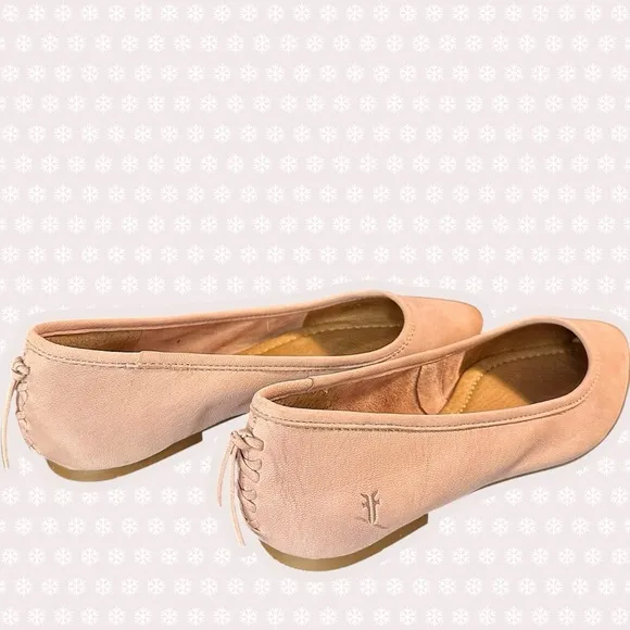 NWOT Frye ‘Regina’ Leather Pointed-Toe Ballet Flats in Blush Pink Size 5.5