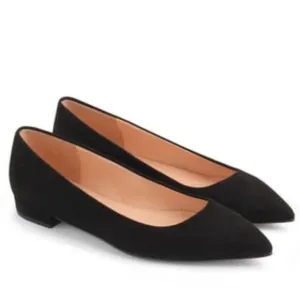 NWOT J.Crew Pointed-Toe Flats in Suede, Black, Size 8.5