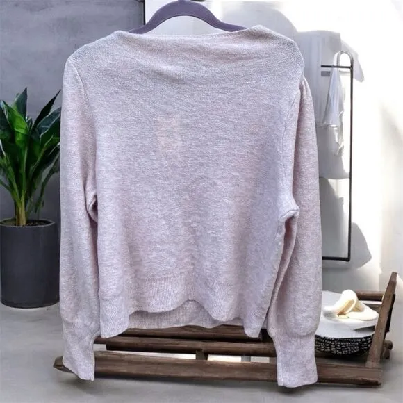NWOT New TED BAKER Larbow Bow Sweater Pink Wool Knit Pullover US 10/L(TB 4)