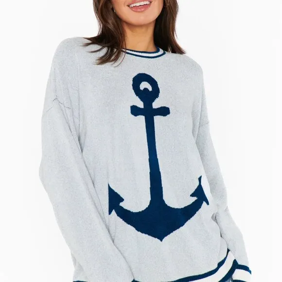 NWOT Show Me Your Mumu Adventure Sweater Anchor Graphic Knit !