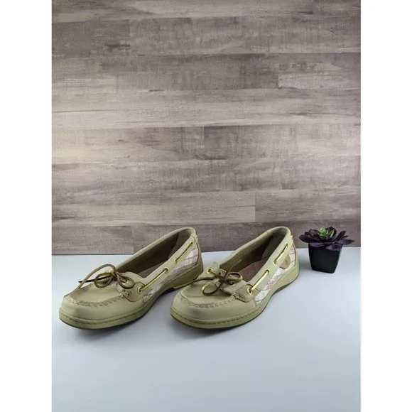NWOT Sperry Pink Plaid Loafers