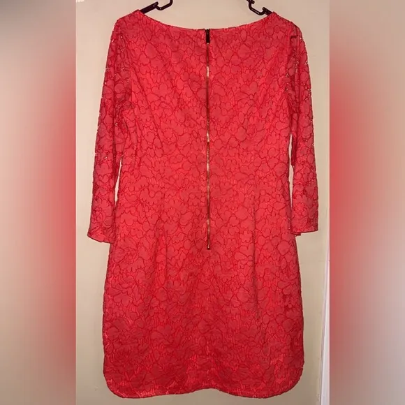 NWOT Vince Camuto Coral Lace Overlay cocktail Mini Dress size 8 ORIGINAL $180