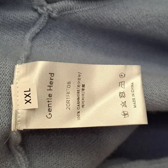 NWT 100% Cashmere Boatneck Sweater (Dusty Blue) - Gentle Herd