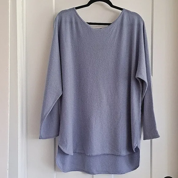 NWT 100% Cashmere Boatneck Sweater (Dusty Blue) - Gentle Herd