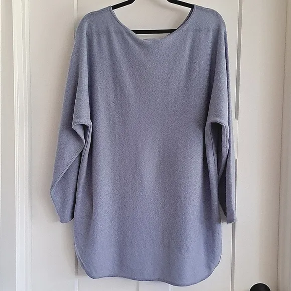NWT 100% Cashmere Boatneck Sweater (Dusty Blue) - Gentle Herd