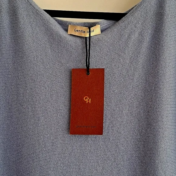 NWT 100% Cashmere Boatneck Sweater (Dusty Blue) - Gentle Herd