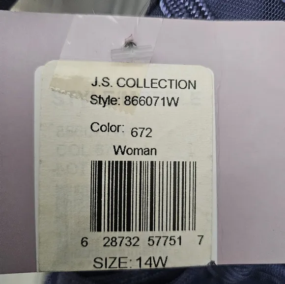 NWT $338 JS Collections Soutache Trim Mesh Column Gown SZ 14 W Purple Blue