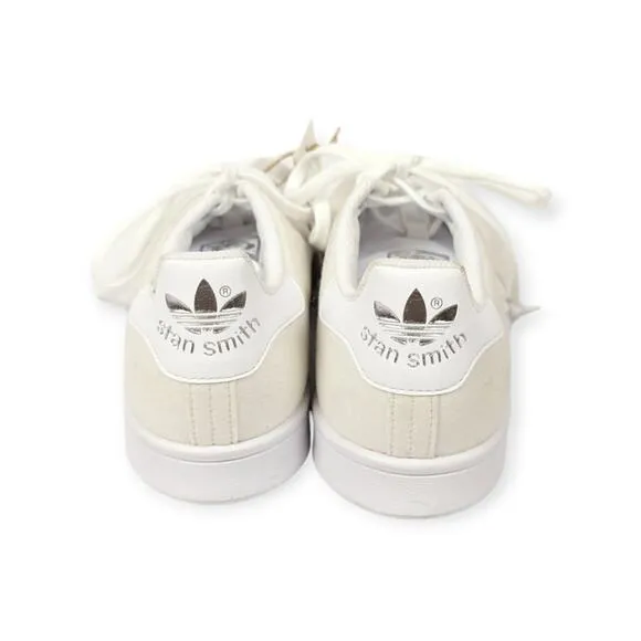 NWT Adidas Stan Smith Kid's White Sparkle Lace Up Sneakers Size 5