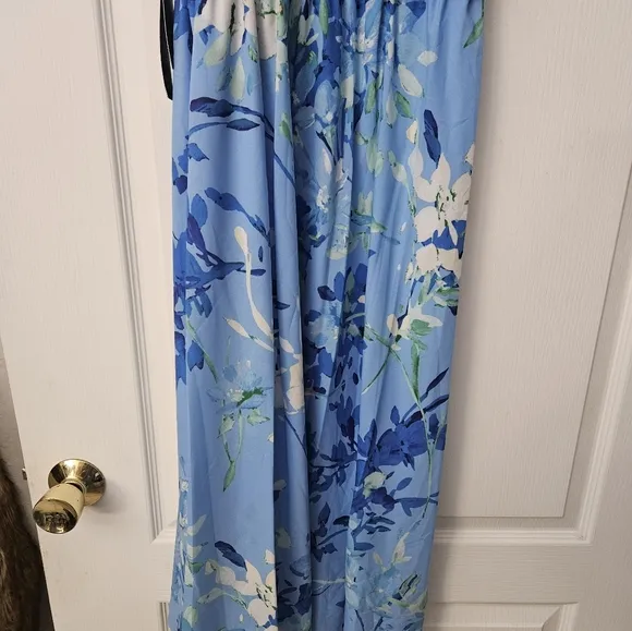NWT Adrianna Papell Women's Blue  Floral Print Midi Dress SZ 4
