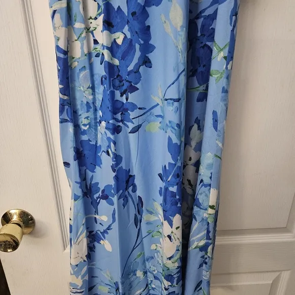 NWT Adrianna Papell Women's Blue  Floral Print Midi Dress SZ 4