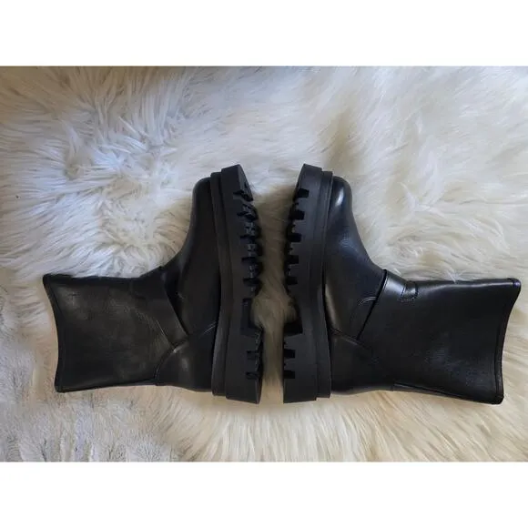 NWT Anthropologie Maeve Black Leather Moto Boots - EU41 (10.5-11.0 US)
