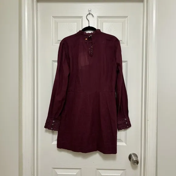 NWT ANTIK BATIK Burgundy Kiss Mini Dress