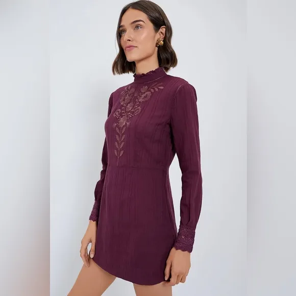 NWT ANTIK BATIK Burgundy Kiss Mini Dress