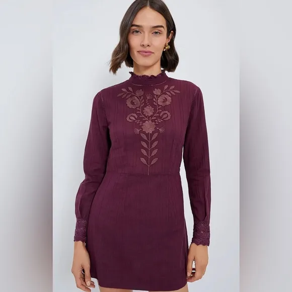 NWT ANTIK BATIK Burgundy Kiss Mini Dress