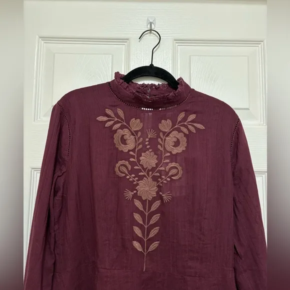 NWT ANTIK BATIK Burgundy Kiss Mini Dress