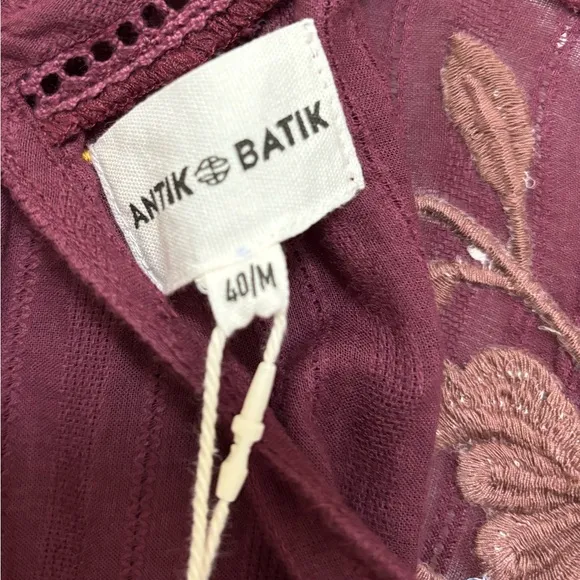 NWT ANTIK BATIK Burgundy Kiss Mini Dress