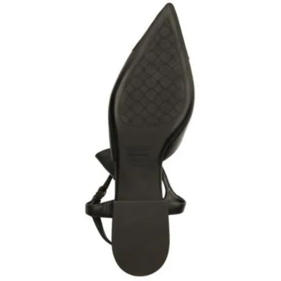 NWT AREZZO Womens Black Cap Toe Meredith Pointed Toe Ballet Flats 8 B