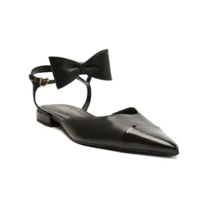 NWT AREZZO Womens Black Cap Toe Meredith Pointed Toe Ballet Flats 8 B