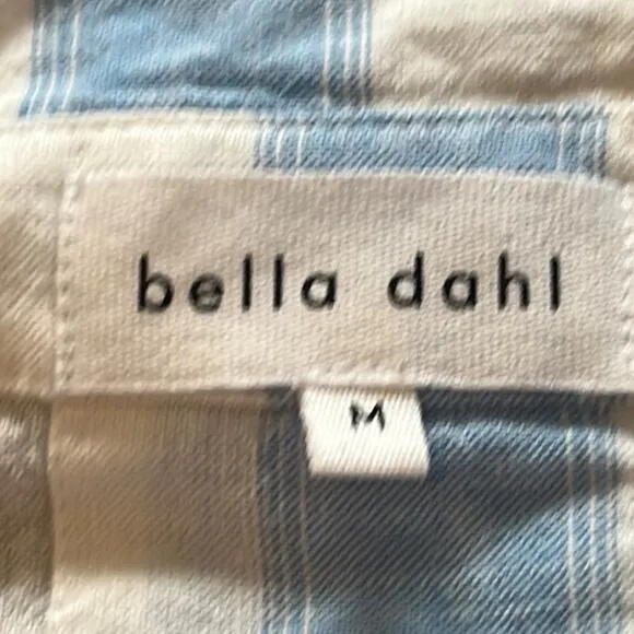 NWT Bella Dahl $172 M Belted Shirt Dress in Marina Blue Stripe