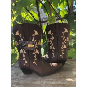 NWT Blazer Boots Romero Bros Embroidered Floral Western Cowgirl 8.5