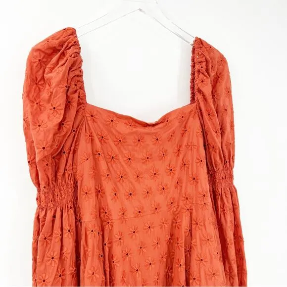 NWT Caroline Constas Wren Puff Sleeve Mini Dress XS Orange