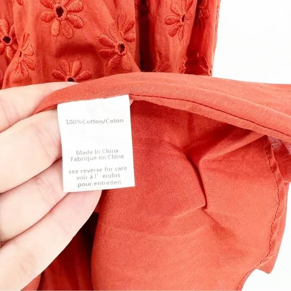 NWT Caroline Constas Wren Puff Sleeve Mini Dress XS Orange