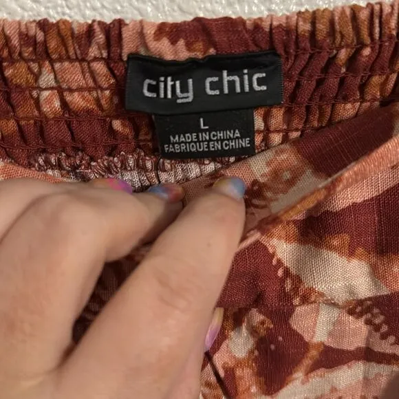 NWT- City Chic- Tully Skirt - rust floral maxi skirt- size 20
