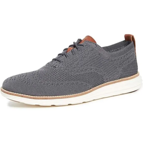 NWT Cole Haan Mens Original Grand Stitchlite Oxford Round Toe Shoes,grey-Sz 9.5