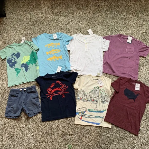 NWT Crewcuts Boys Graphic Tees Lot Of 8 Items Size XS 4 5 Summer Spring