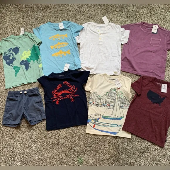NWT Crewcuts Boys Graphic Tees Lot Of 8 Items Size XS 4 5 Summer Spring