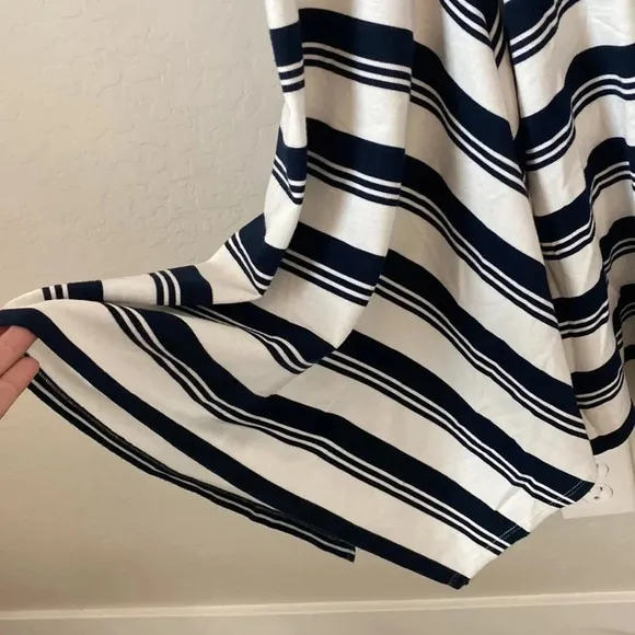 NWT Derek Lam 10 Crosby Striped Knee Length High Neck Midi Dress XS