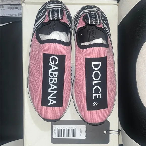 NWT Dolce &amp; Gabbana Kids Pink Slip-On Sneakers