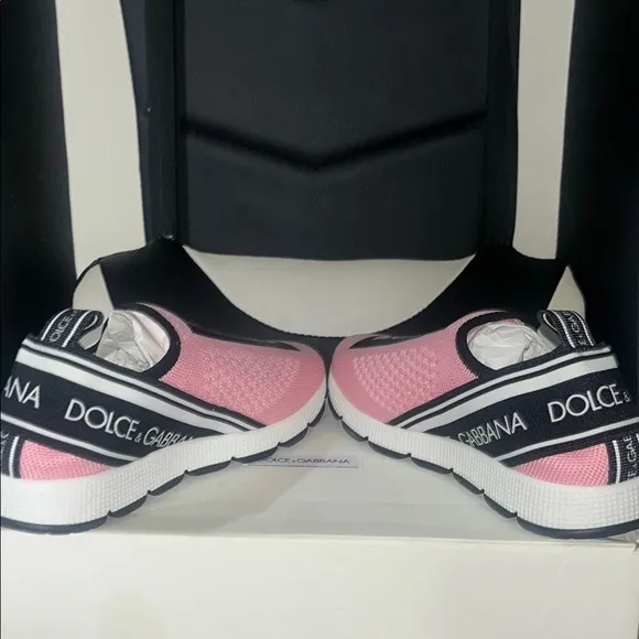 NWT Dolce &amp; Gabbana Kids Pink Slip-On Sneakers