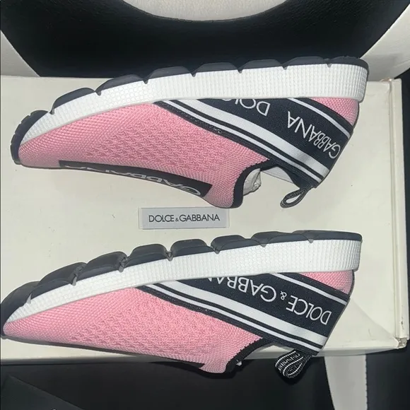 NWT Dolce &amp; Gabbana Kids Pink Slip-On Sneakers