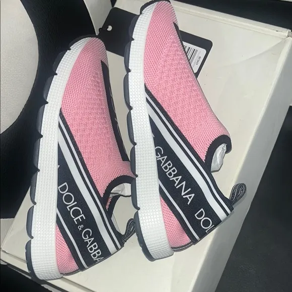NWT Dolce &amp; Gabbana Kids Pink Slip-On Sneakers
