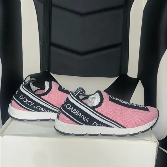 NWT Dolce &amp; Gabbana Kids Pink Slip-On Sneakers