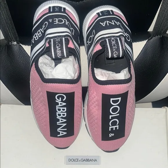 NWT Dolce &amp; Gabbana Kids Pink Slip-On Sneakers