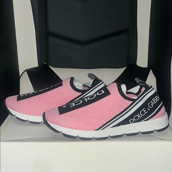NWT Dolce &amp; Gabbana Kids Pink Slip-On Sneakers