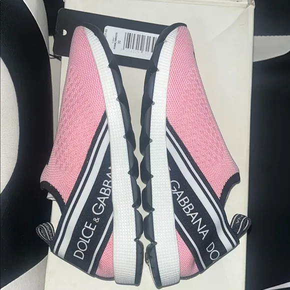 NWT Dolce &amp; Gabbana Kids Pink Slip-On Sneakers