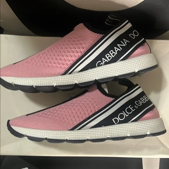 NWT Dolce &amp; Gabbana Kids Pink Slip-On Sneakers