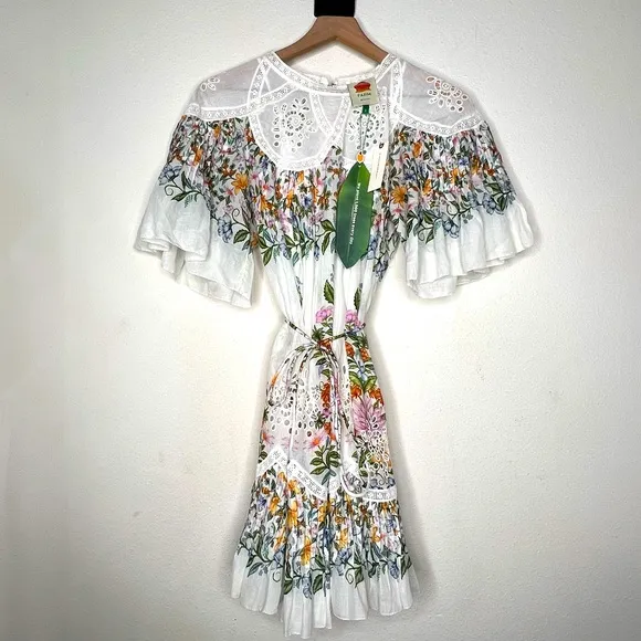 NWT Farm Rio Sweet Bloom Bouquet Short-SleeveMini Dress, size S