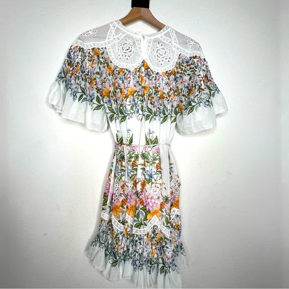 NWT Farm Rio Sweet Bloom Bouquet Short-SleeveMini Dress, size S