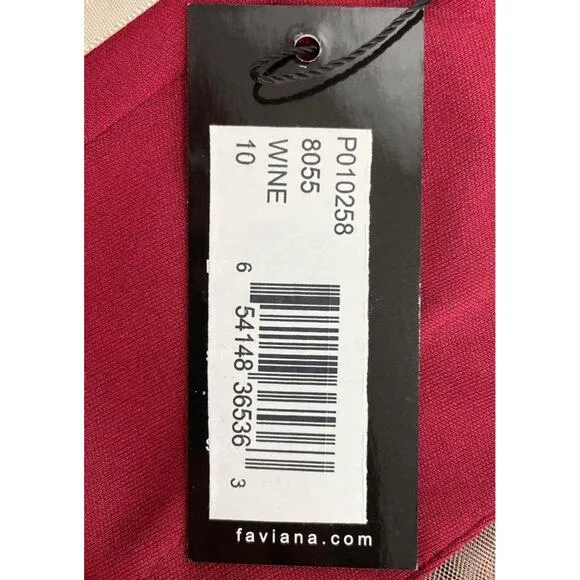 NWT FAVIANA Illusion Low Back Wine color Mini Dress, size 6, party formal