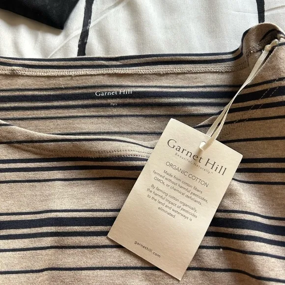 NWT Garnet Hill Organic-Cotton Bateau-Neck Dress Size 12