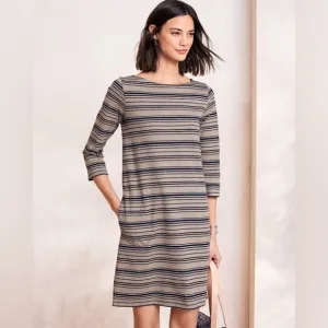 NWT Garnet Hill Organic-Cotton Bateau-Neck Dress Size 12